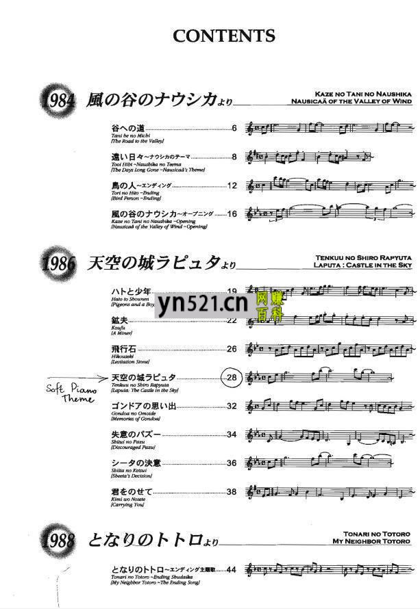 宫崎骏动画作品选曲 2003 共55首 192页 PDF高清版 电子版